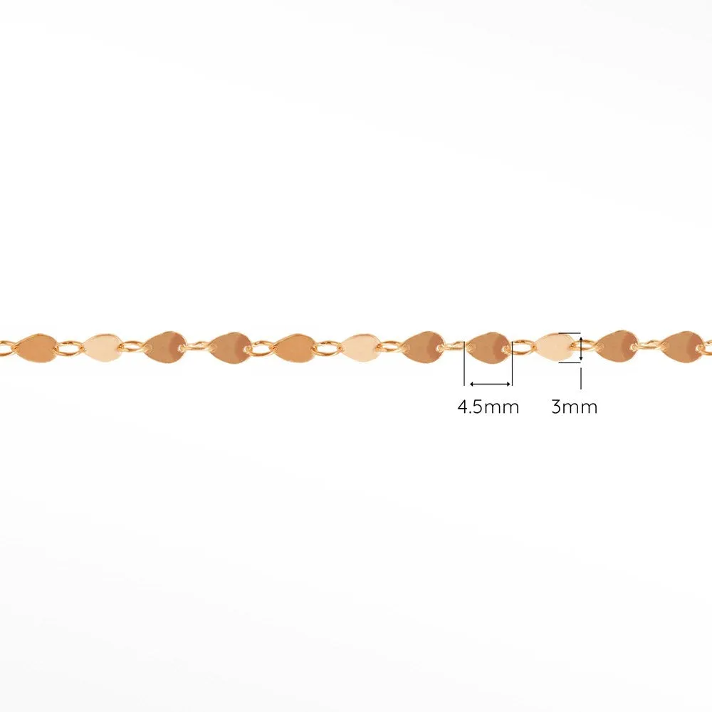 14k Rose Gold Chain Designer Line for Permanent Jewelry Sold by the inch