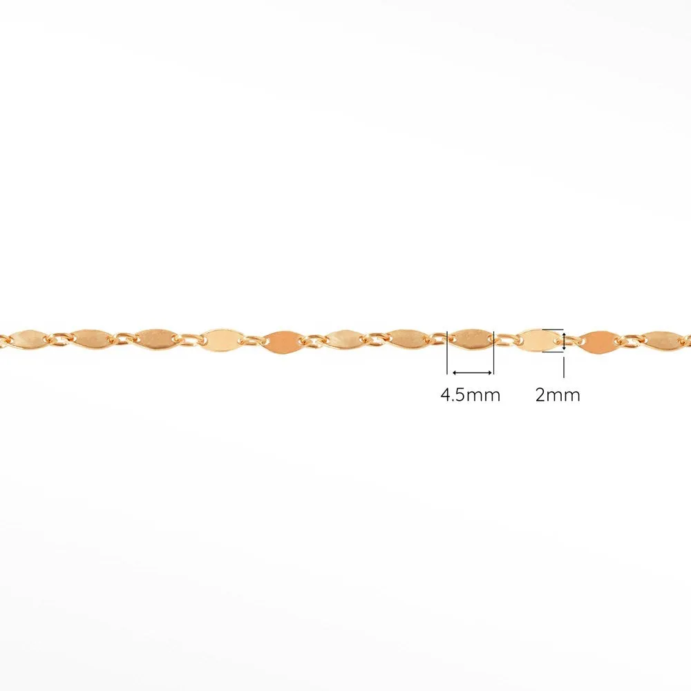 14k Rose Gold Chain Designer Line for Permanent Jewelry Sold by the inch