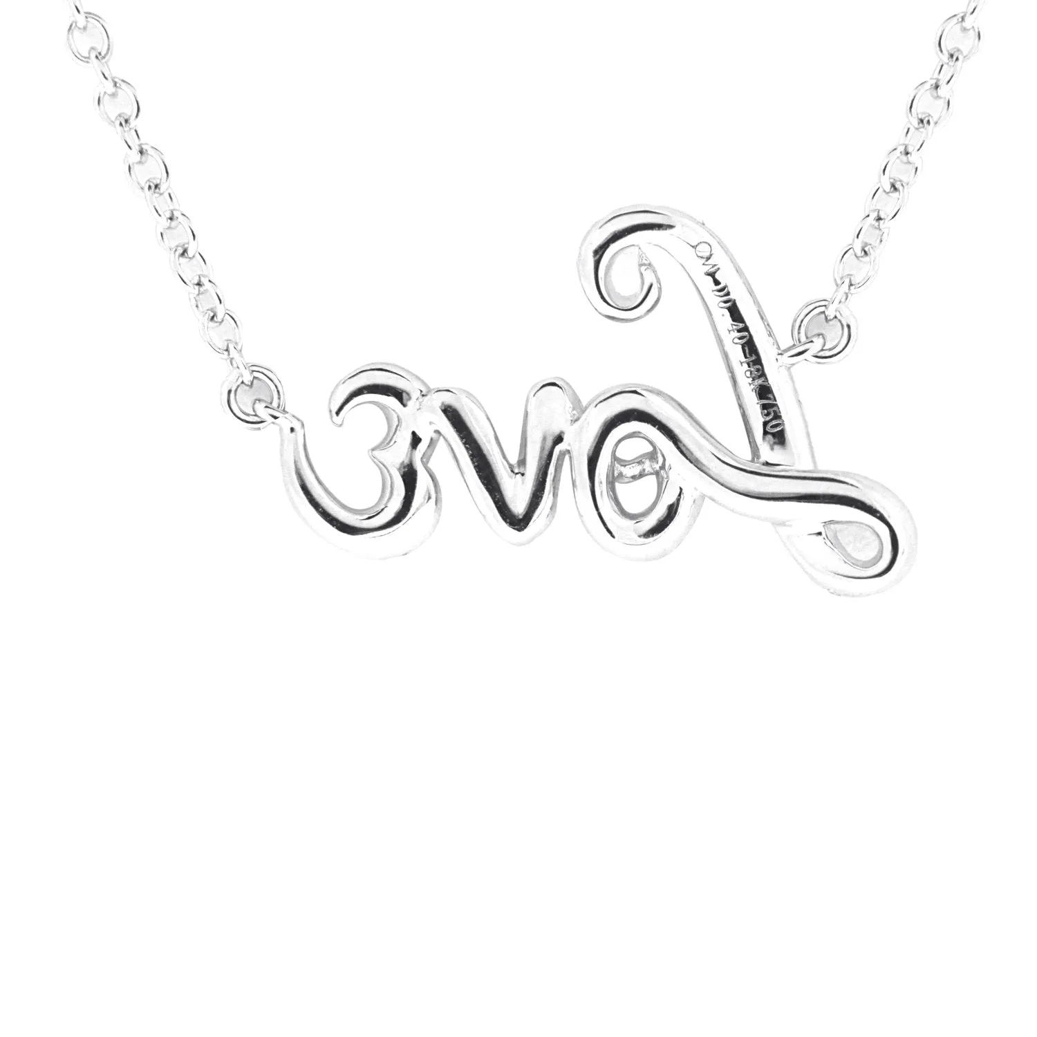 18K White Gold Diamond Love Pendant with Chain 0.20CT