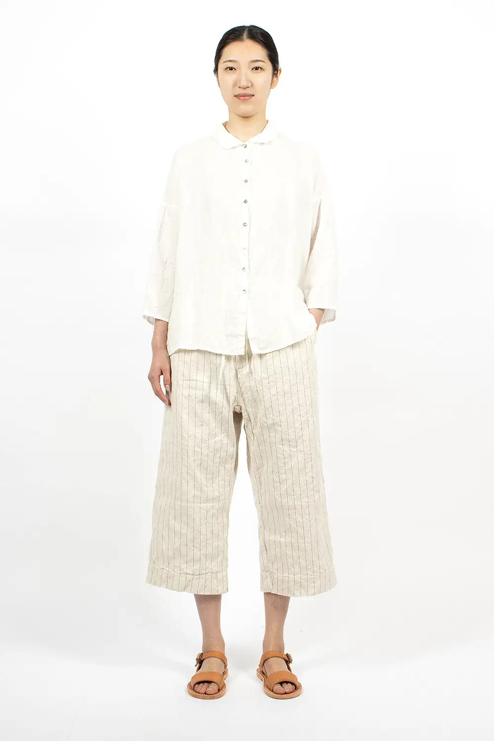 23_251 Pinstripe W&S Trousers Natural