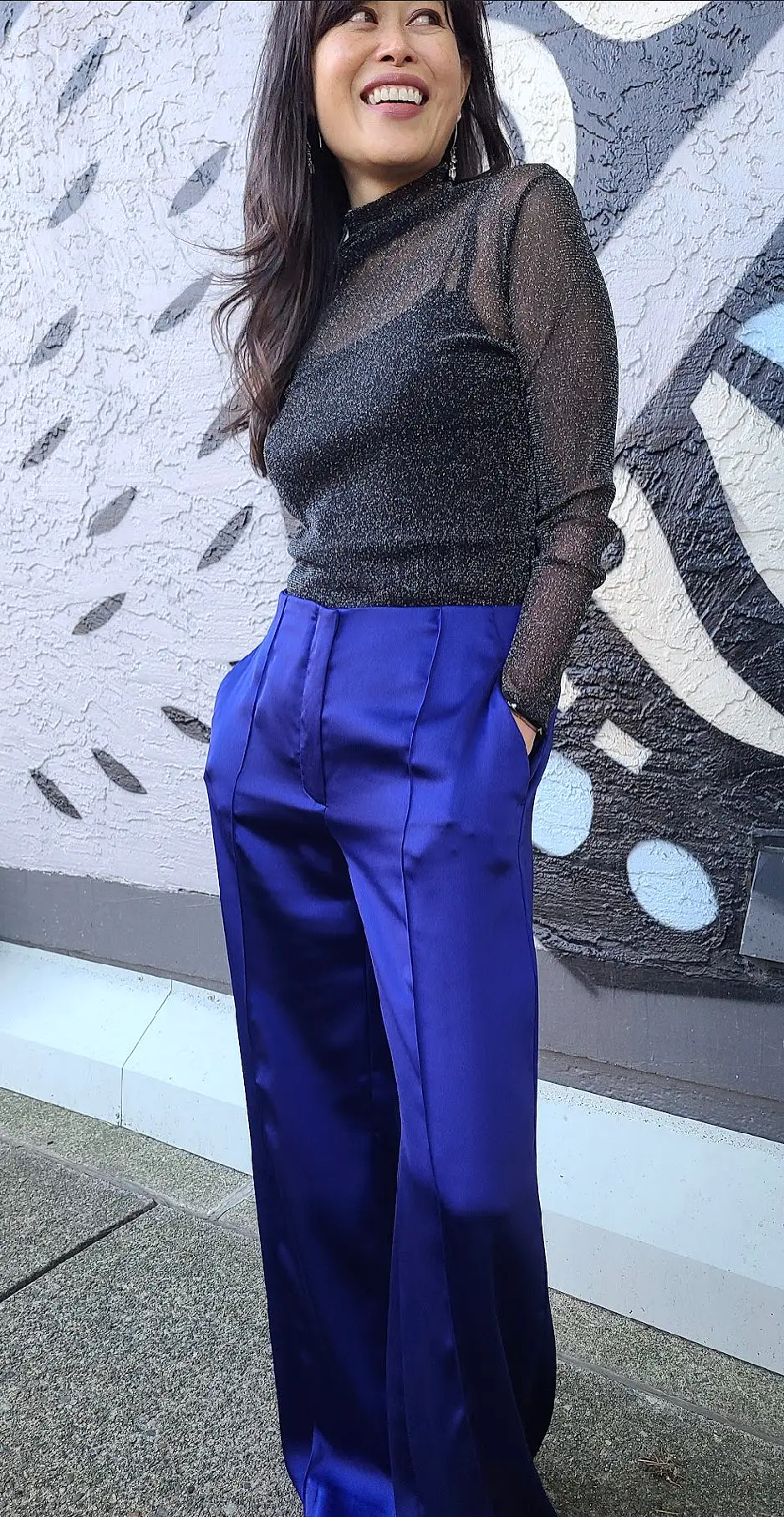 27491 Agatha Royal Blue Wide Leg Trouser