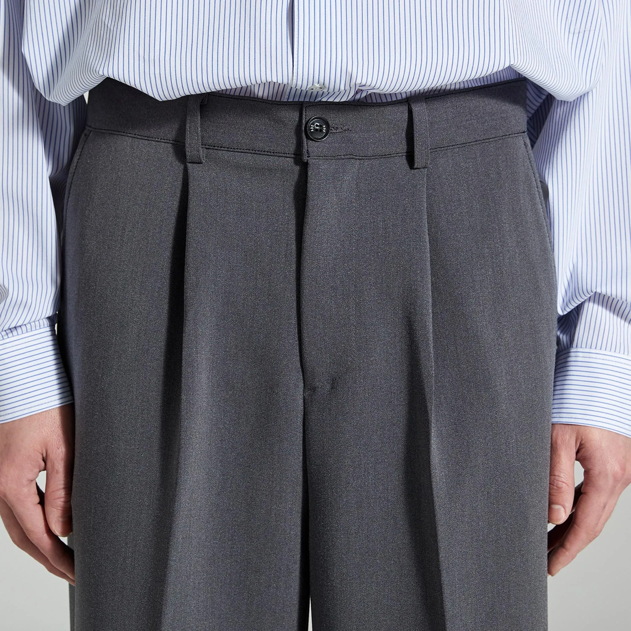 ADD Belt Stitch Extra Super Wide Trouser Grey