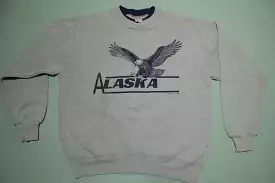 Alaska Eagle Vintage 80's Gray Pocket Crewneck Sweatshirt