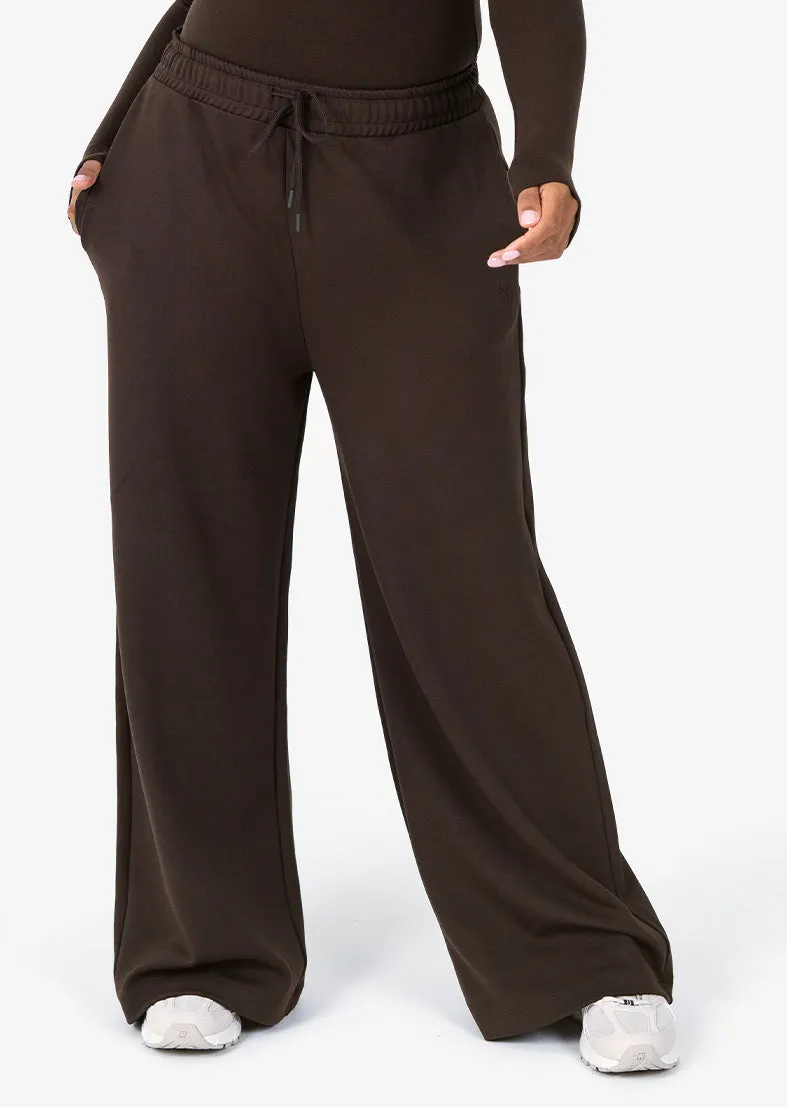 All-Around Lounge Wide Leg Trouser Short length Coffee