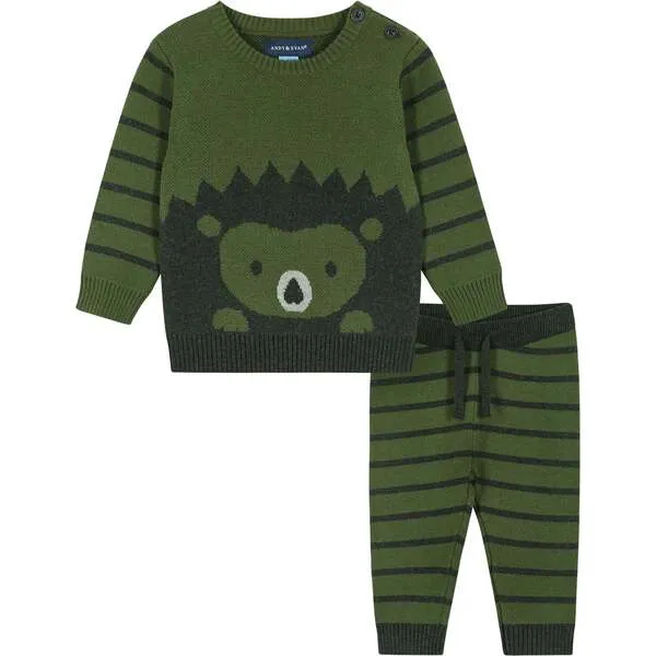 Andy & Evan Olive Porcupine Sweater Set