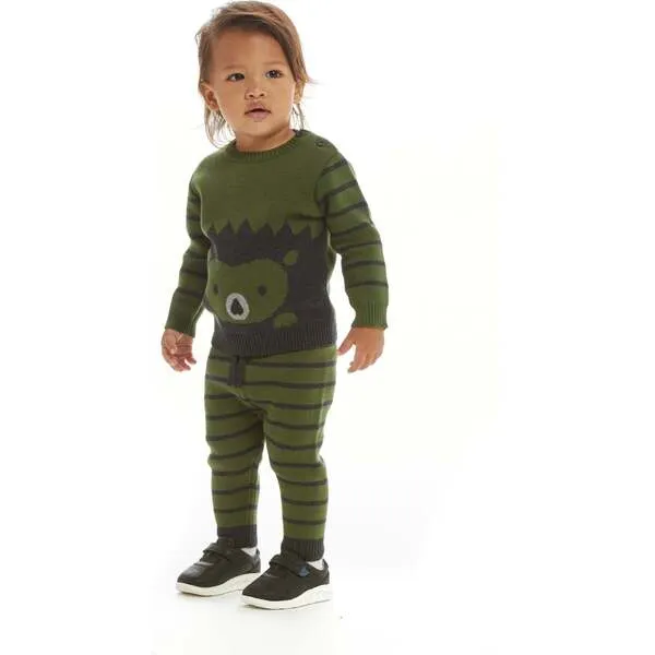 Andy & Evan Olive Porcupine Sweater Set