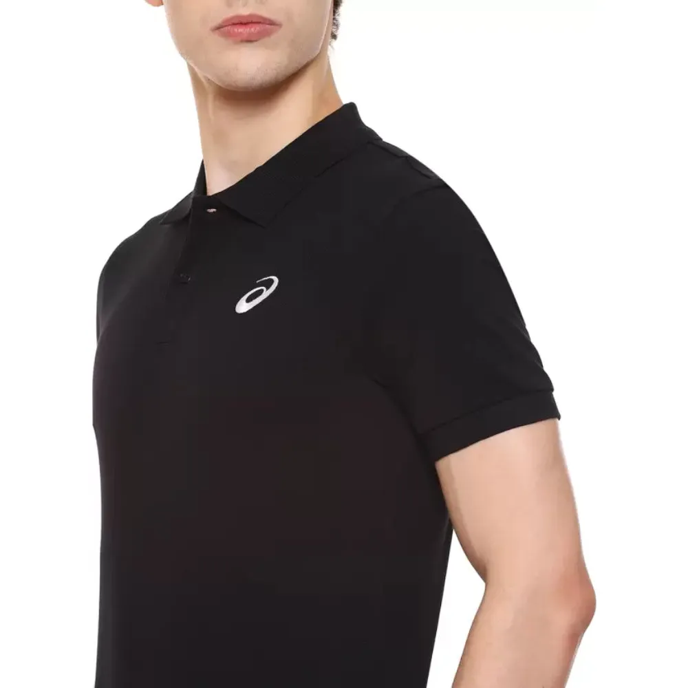 ASICS Men's Ribbed Polo Top (Performance Black)