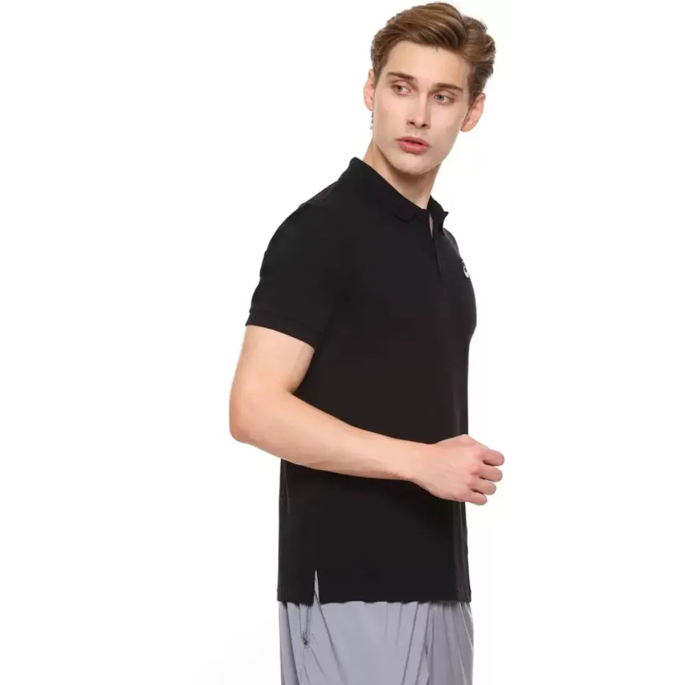 ASICS Men's Ribbed Polo Top (Performance Black)