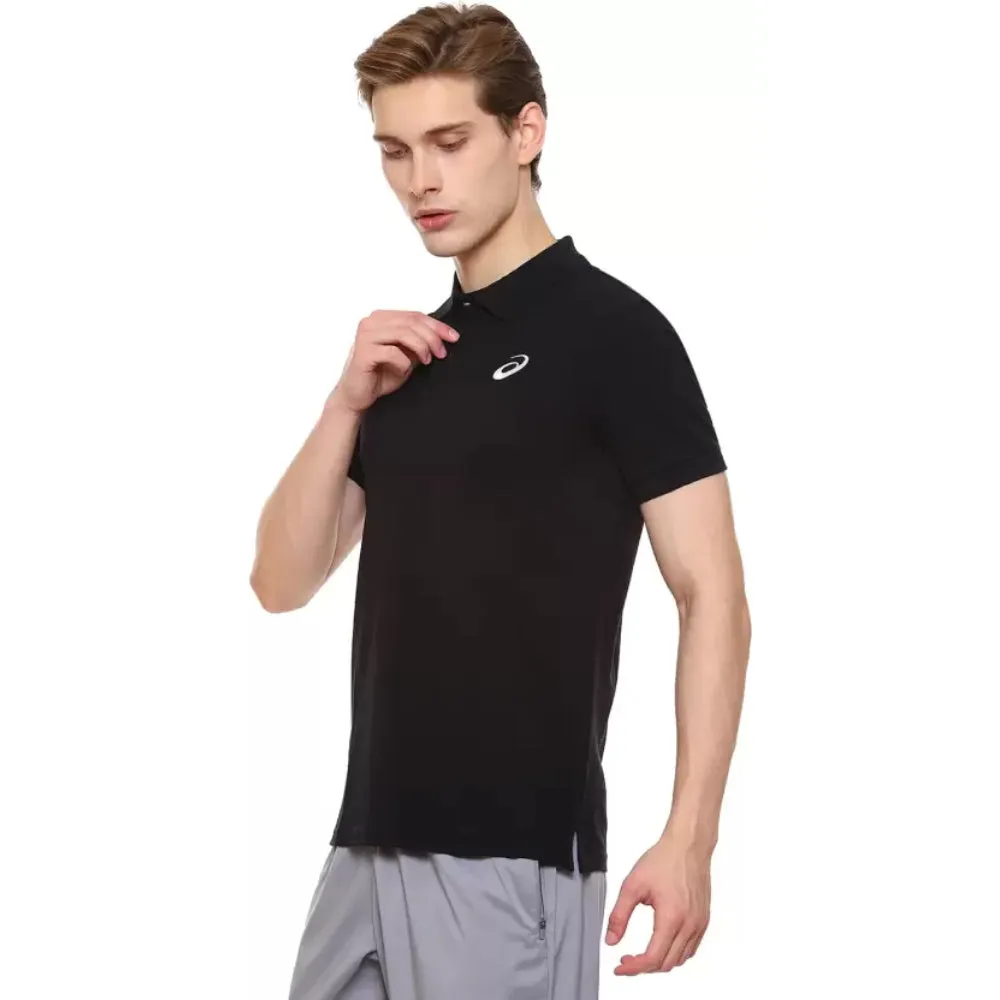 ASICS Men's Ribbed Polo Top (Performance Black)