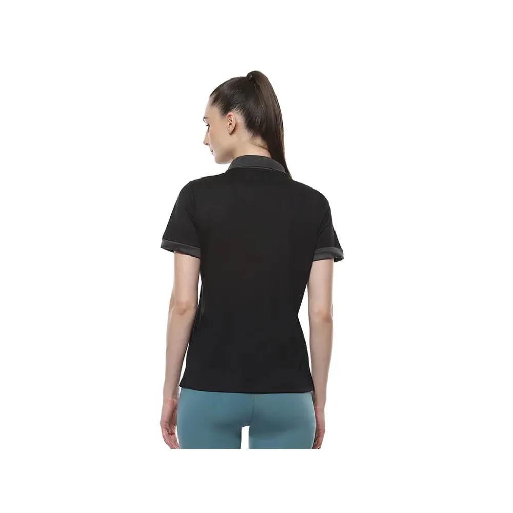 ASICS Women's Ribbed Polo Top (Performance Black)