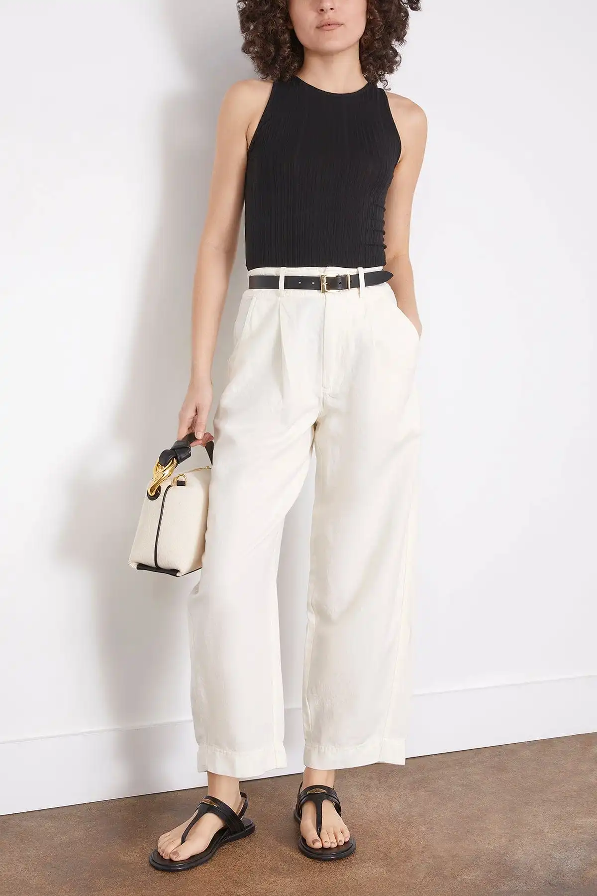 Bari Crop Trouser in Cream