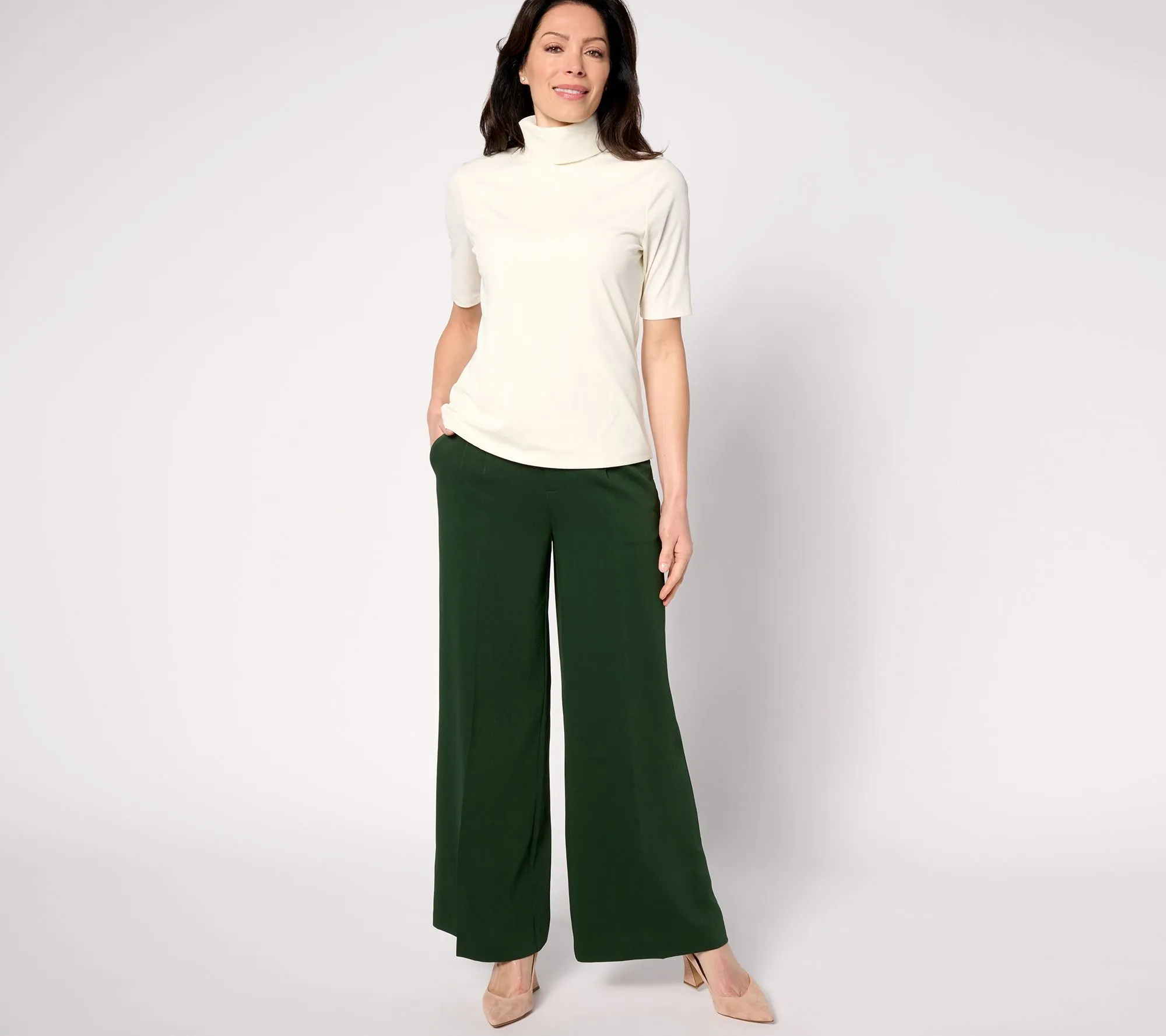 BEAUTIFUL by Lawrence Zarian The Crisitina Petite Wide Leg Trouser