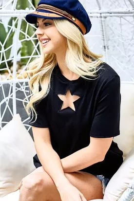 BiBi Star Cutout Short Sleeve T-Shirt