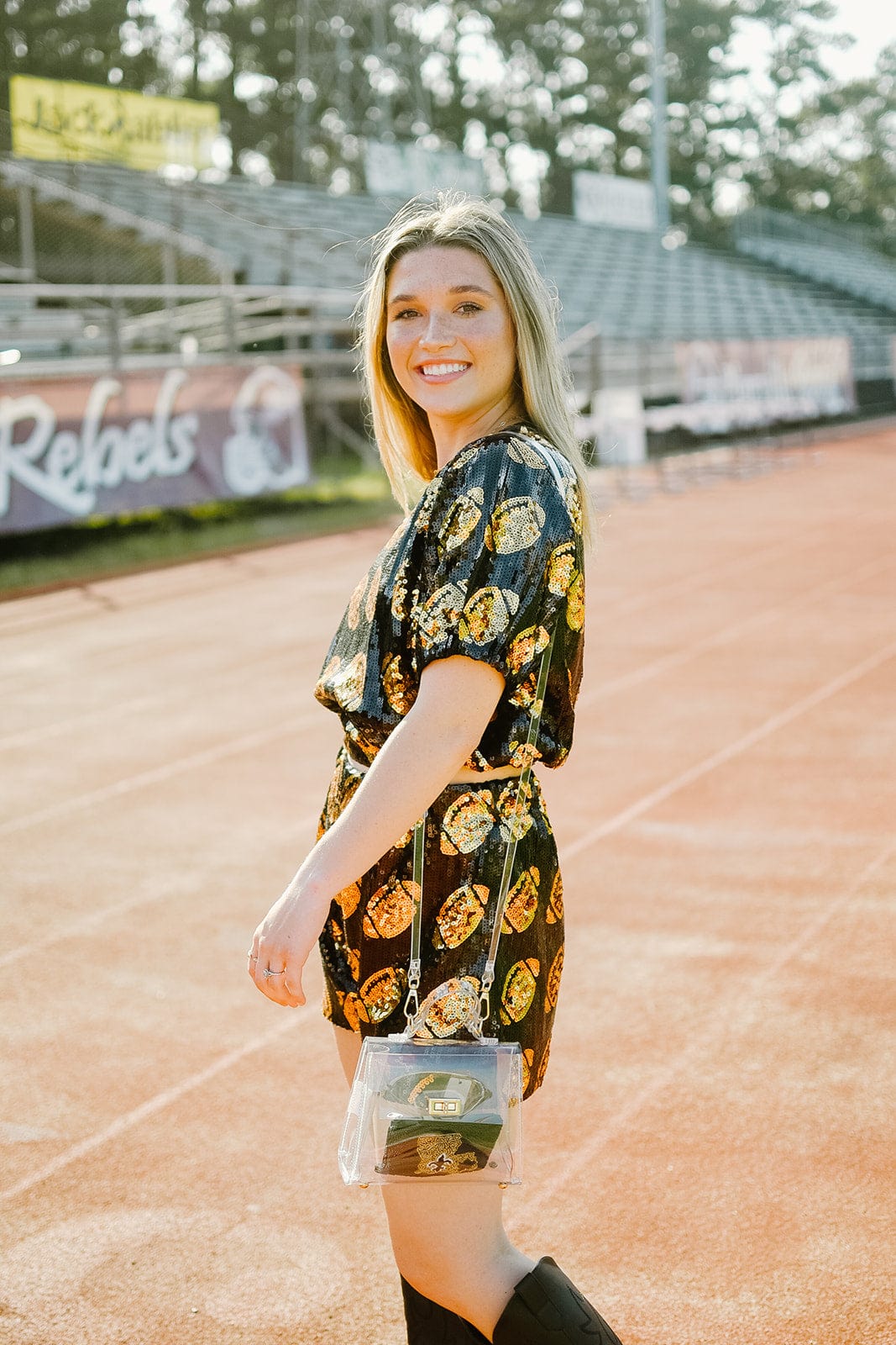 Black & Gold Football Set Top