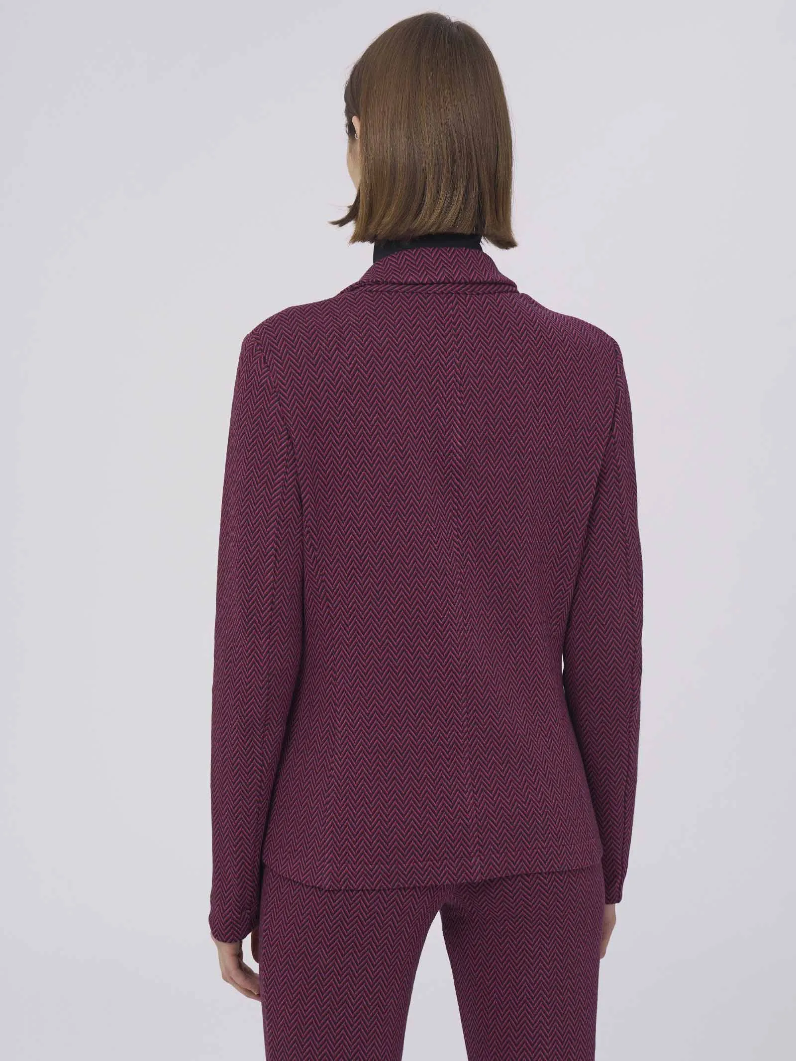 Blazer a 2 bottoni in Eco Jacquard - Fant. Tibetan Red