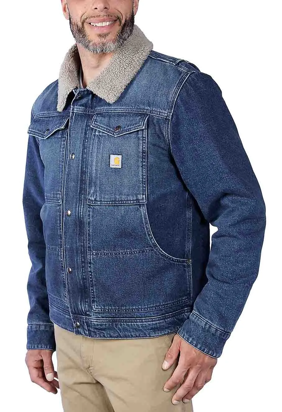 Carhartt Work Jacket Denim Sherpa Lined 106323