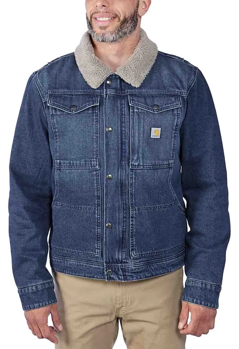 Carhartt Work Jacket Denim Sherpa Lined 106323