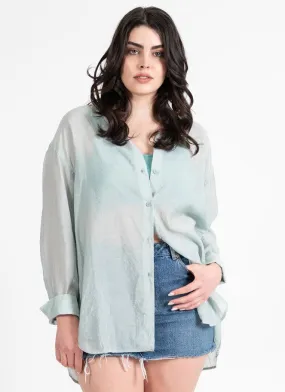 C'est Moi Tie Back Blouse In Mint