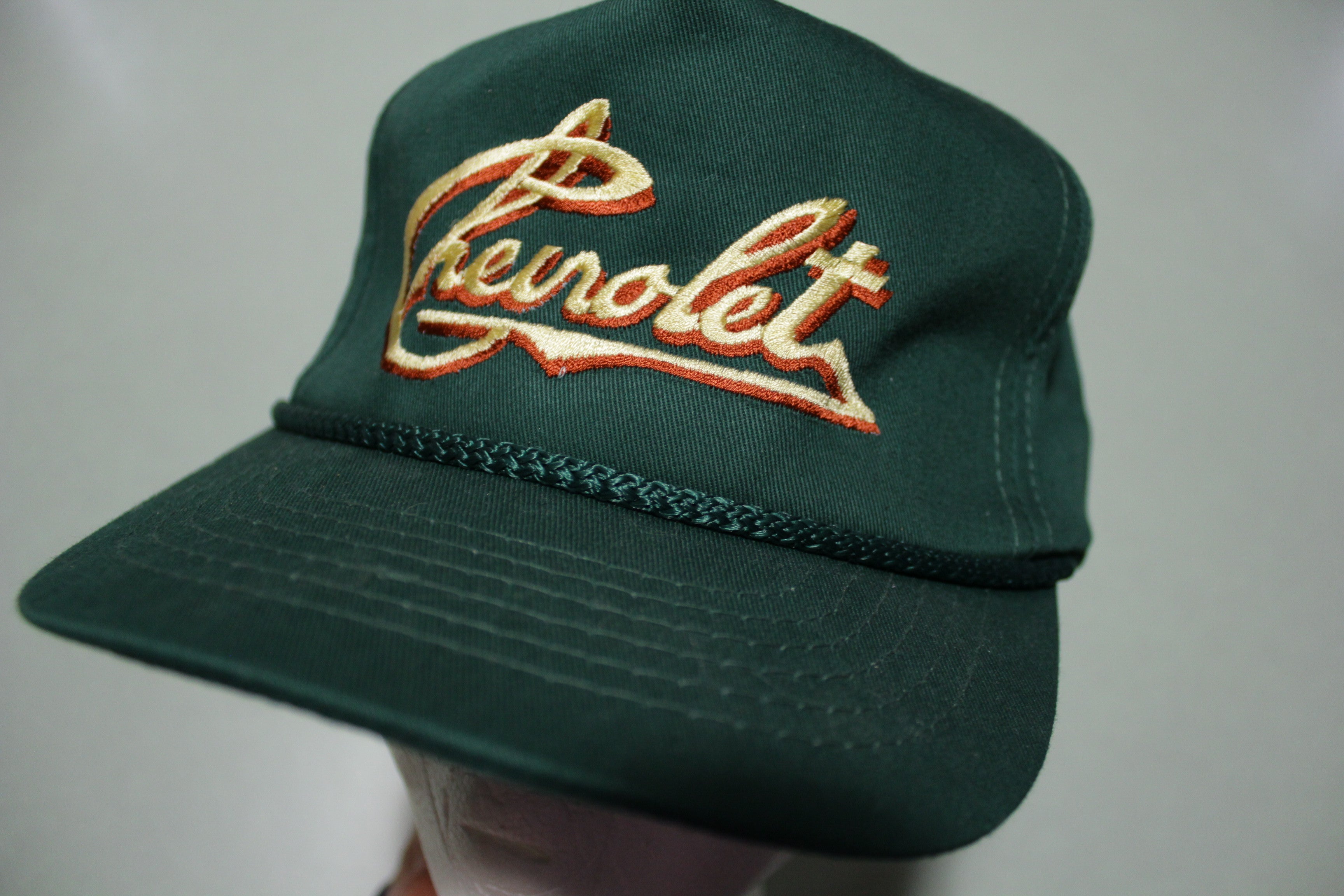 Chevrolet Script Embroidered Vintage 80's Adjustable Back Snapback Hat