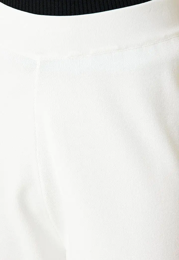 Club Wide Knitwear Trouser White