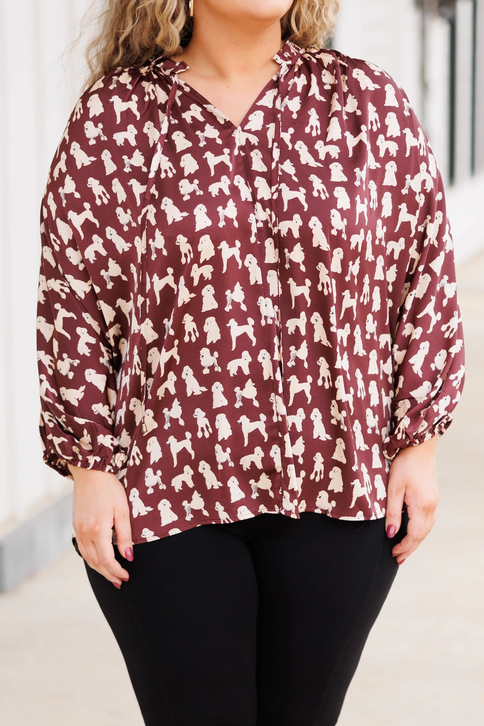 Coffee & Puppies Top, Brown