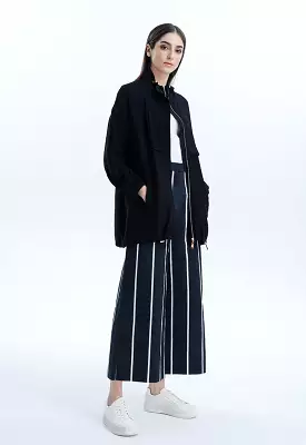 Contrast Vertical Striped Wide Trouser