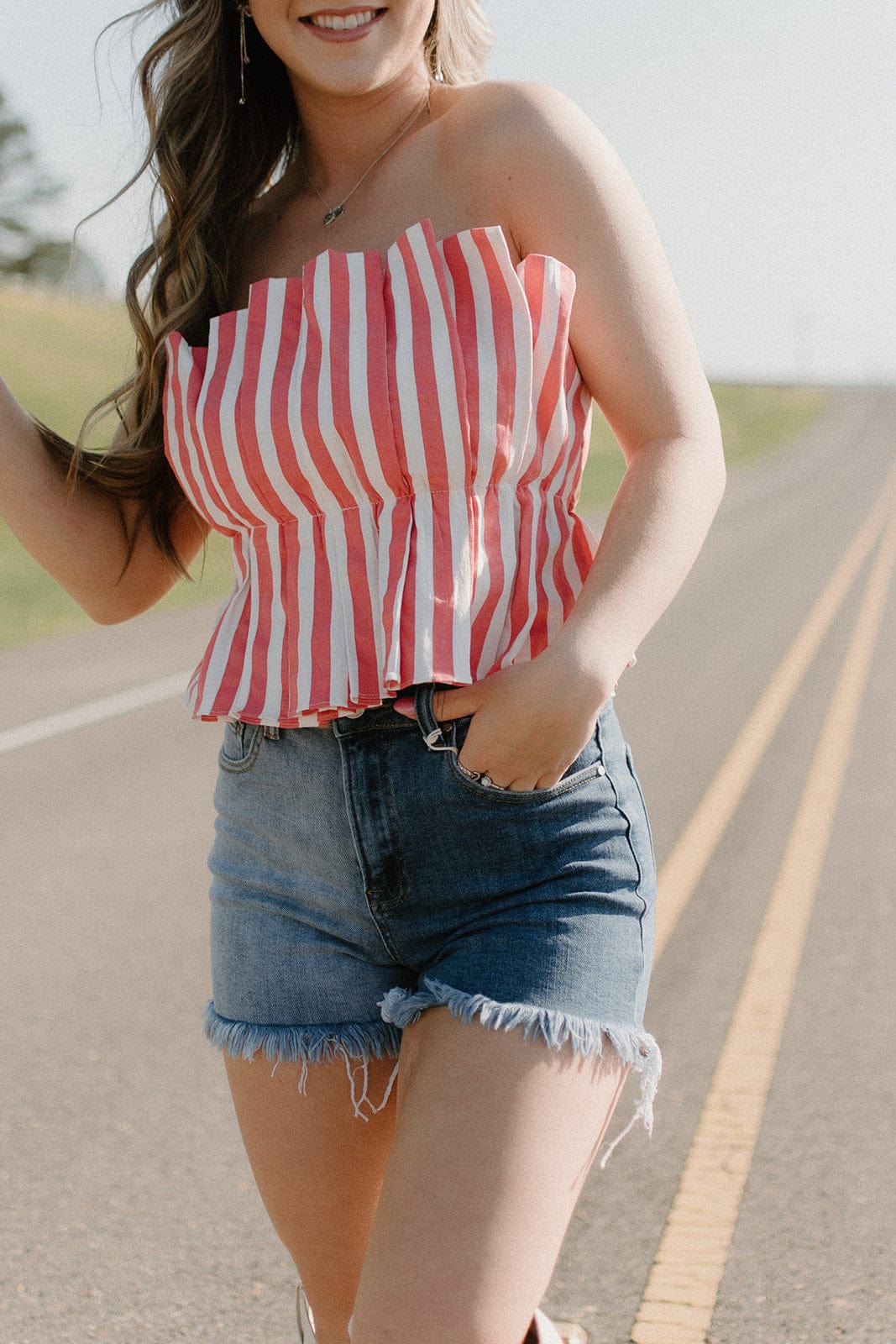 Coral Garden Party Set Top