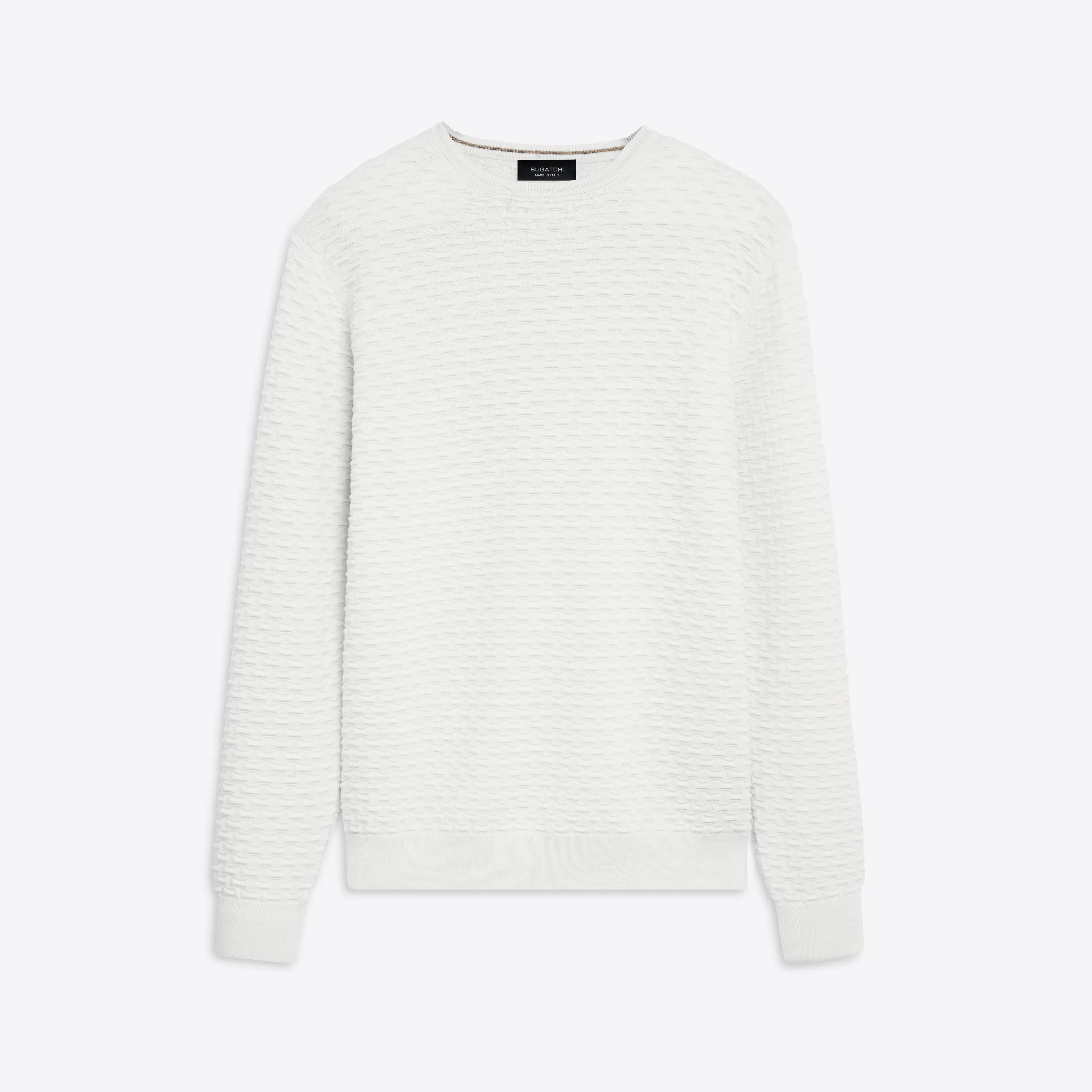 Crew Neck Jacquard Wave Sweater