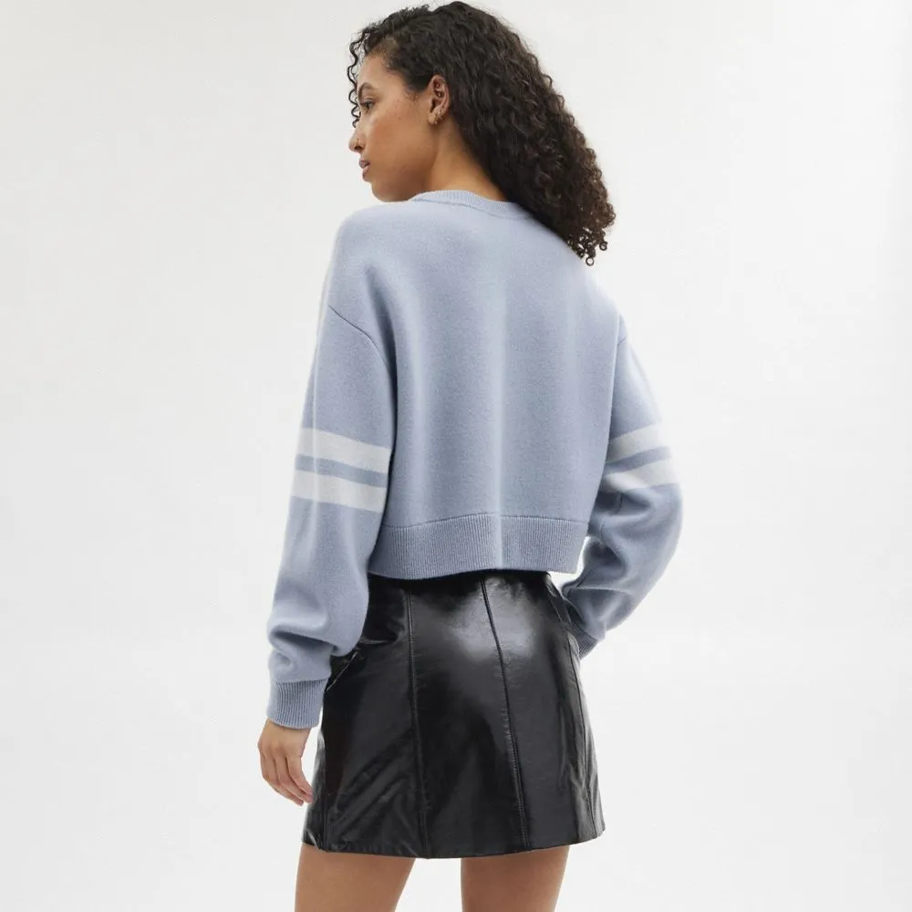 CROPPED COACH SWEATER