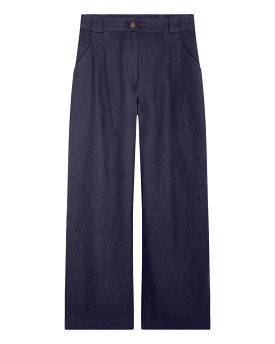 Danielle Linen Wide Leg Pant (Navy)