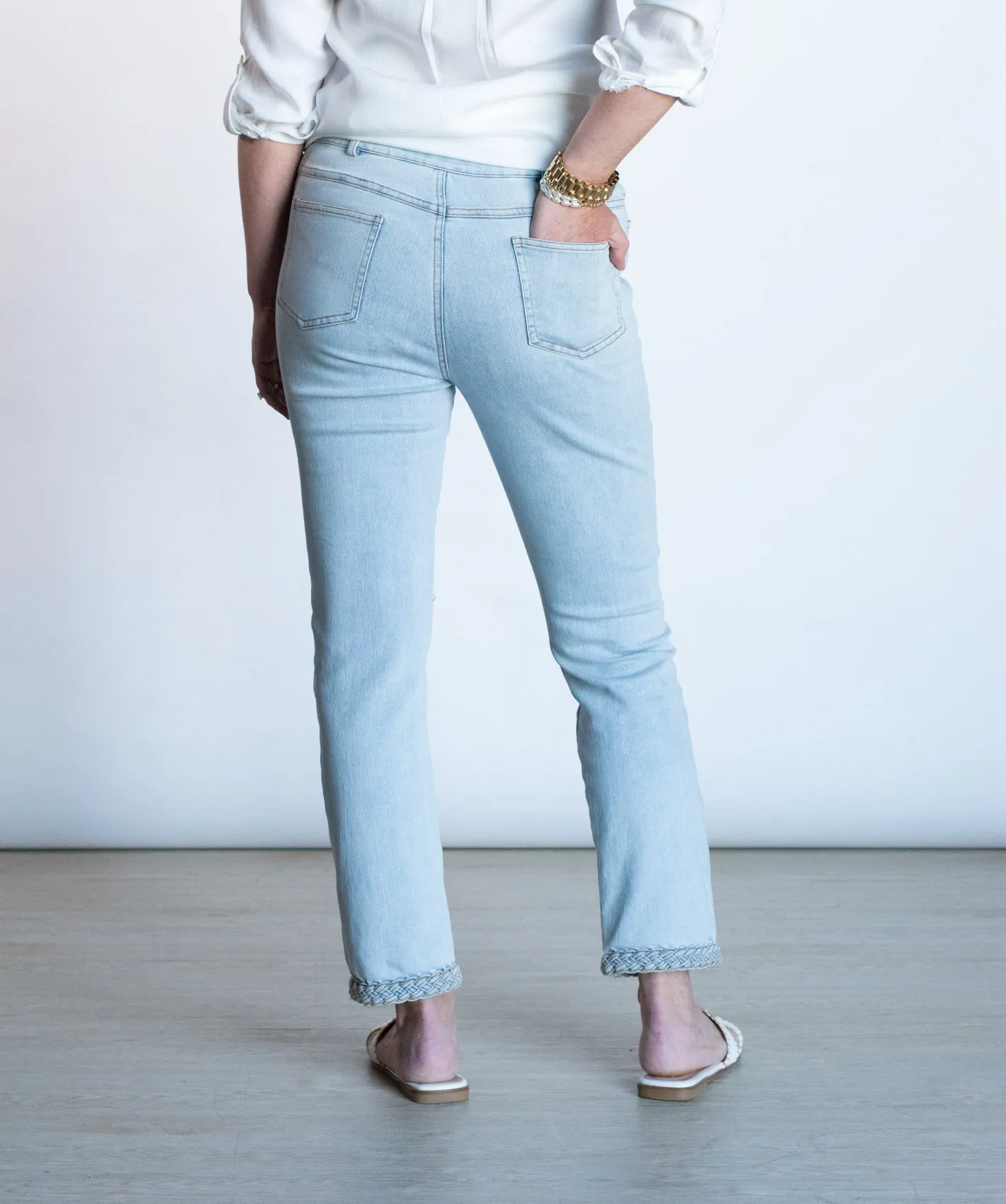 Deluxe Poise Light Wash Braided Denim