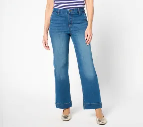 Denim & Co. Easy Stretch Denim Tall Wide Leg Trouser