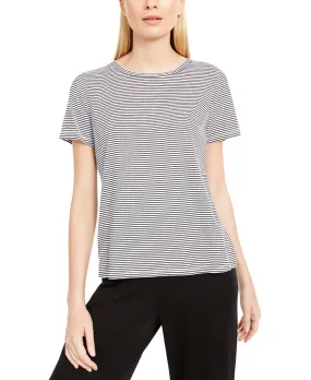 Eileen Fisher Women's Striped Crewneck Top White Size Large