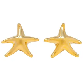 Elsa Peretti Tiffany & Co. 1990's 18 Karat Yellow Gold Vintage Starfish Stud Earrings