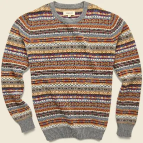 Fair Isle Crewneck Sweater - Camel