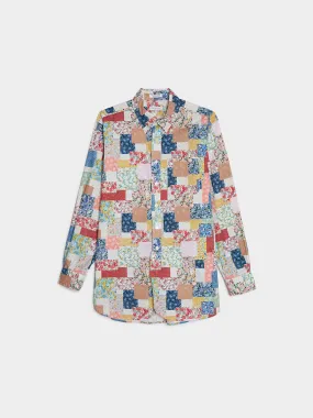 Floral Patchwork Print 19 Century BD Shirt, Multi Color