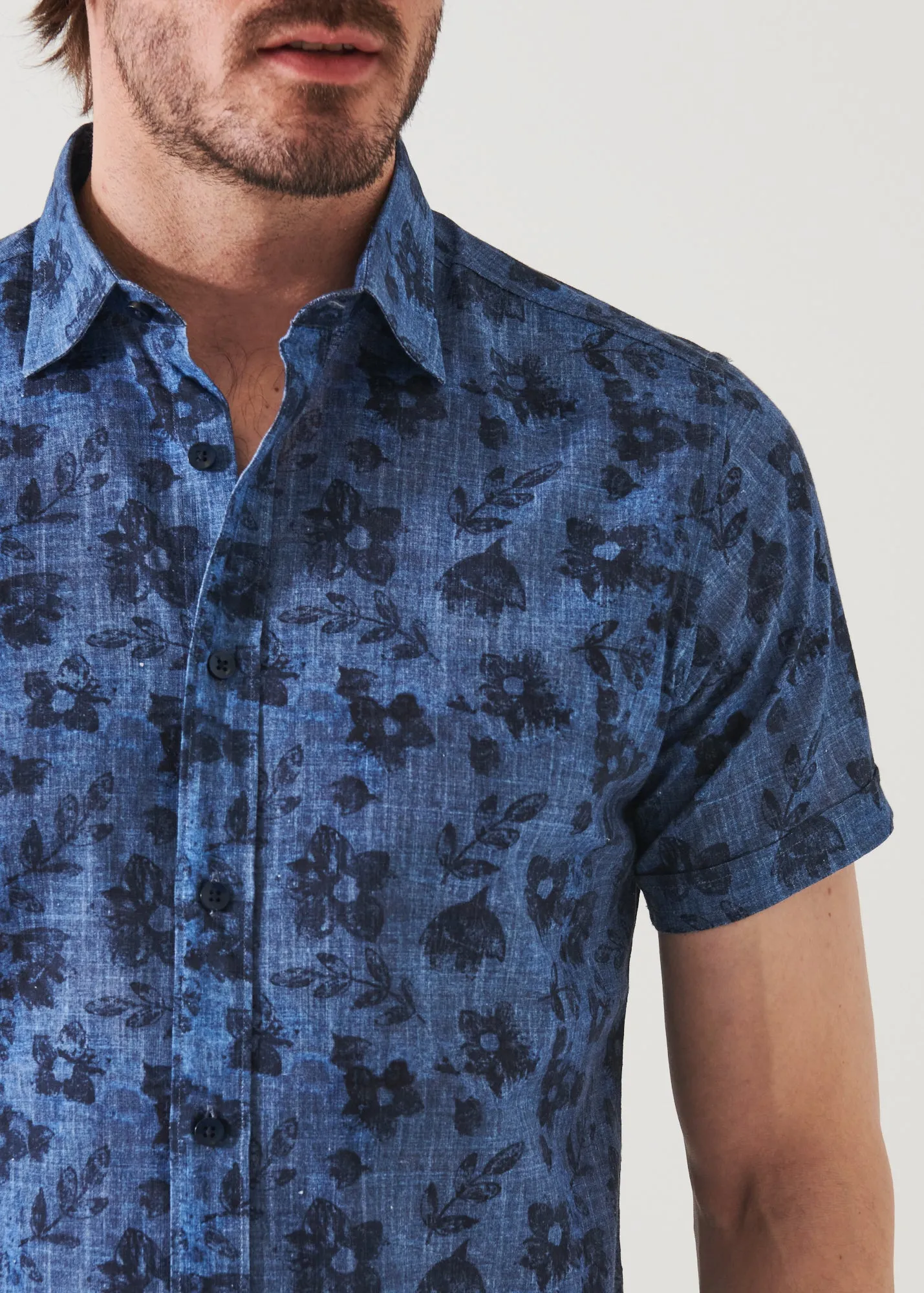 FLORAL PRINT LINEN SHIRT