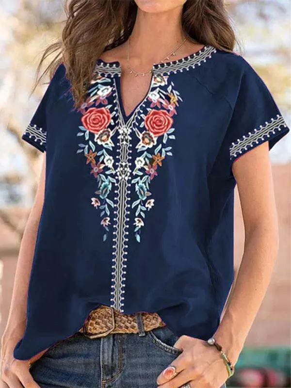 Flutter-Sleeve Embroidery Women Top