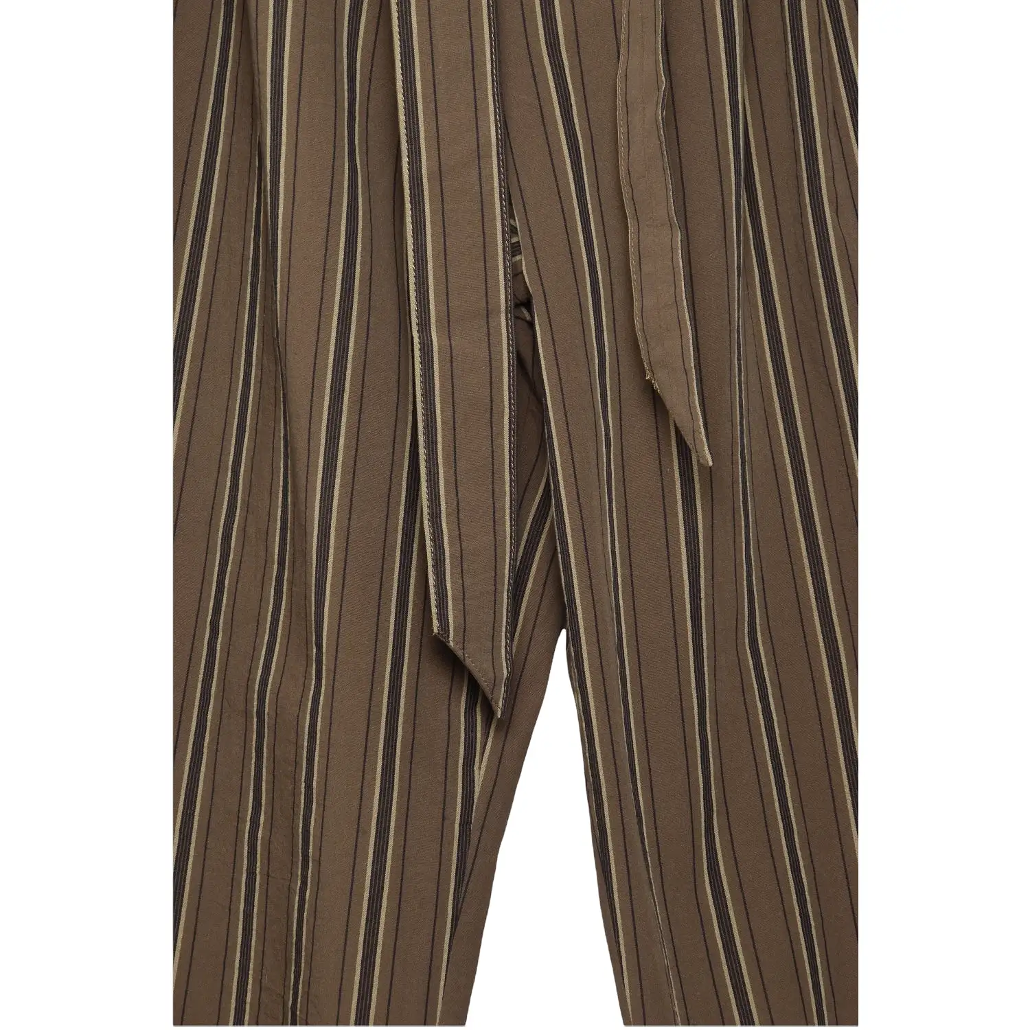 Frank Leder Cotton Wide Trouser brown stripes