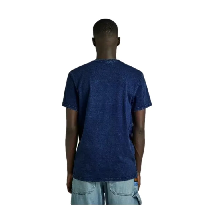 G-STAR Indigo Henley D24435D588 T-shirt Base In Cotone Uomo Blu