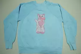 Grandmas Quilted Hand Sewn Cat Vintage 80's Crewneck Sweatshirt