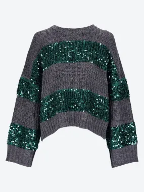 Group sequin crewneck sweater