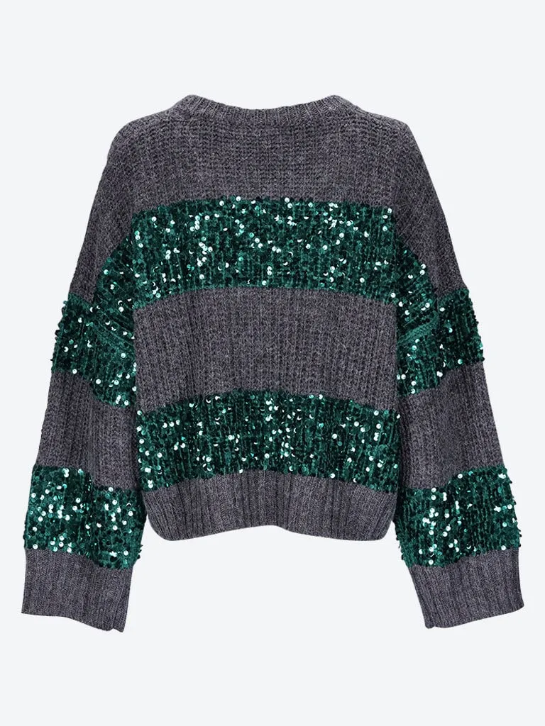 Group sequin crewneck sweater