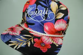 Hawaii Floral Cord Crazy Vintage 90's Adjustable Back Snapback Hat