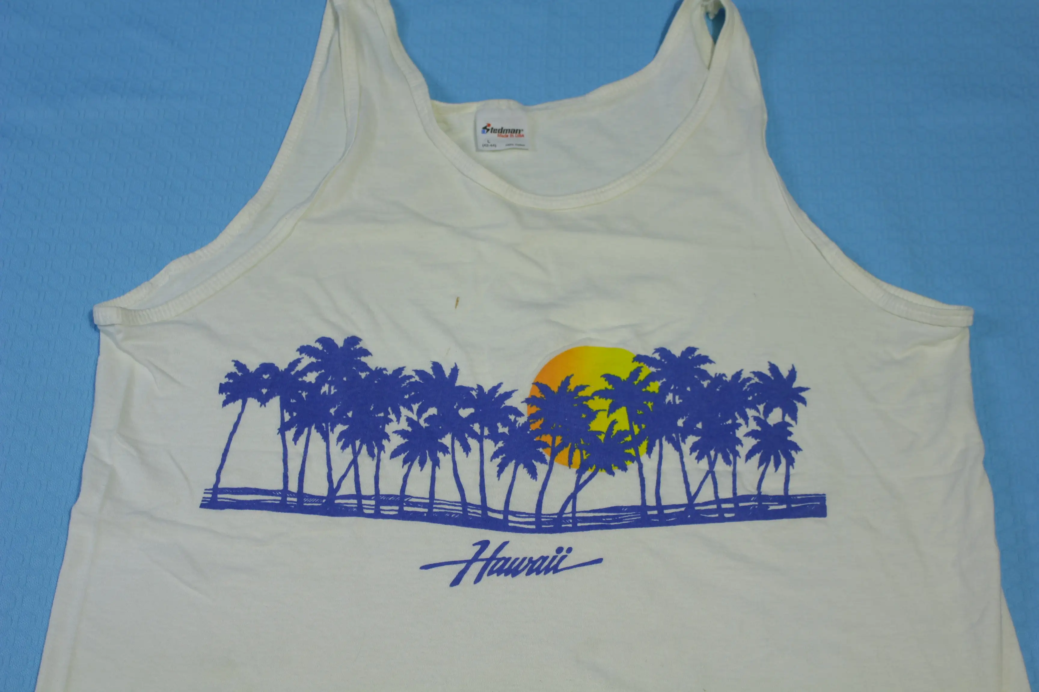 Hawaii Surf Made in USA Vintage 80's Stedman Tank Top Shirt