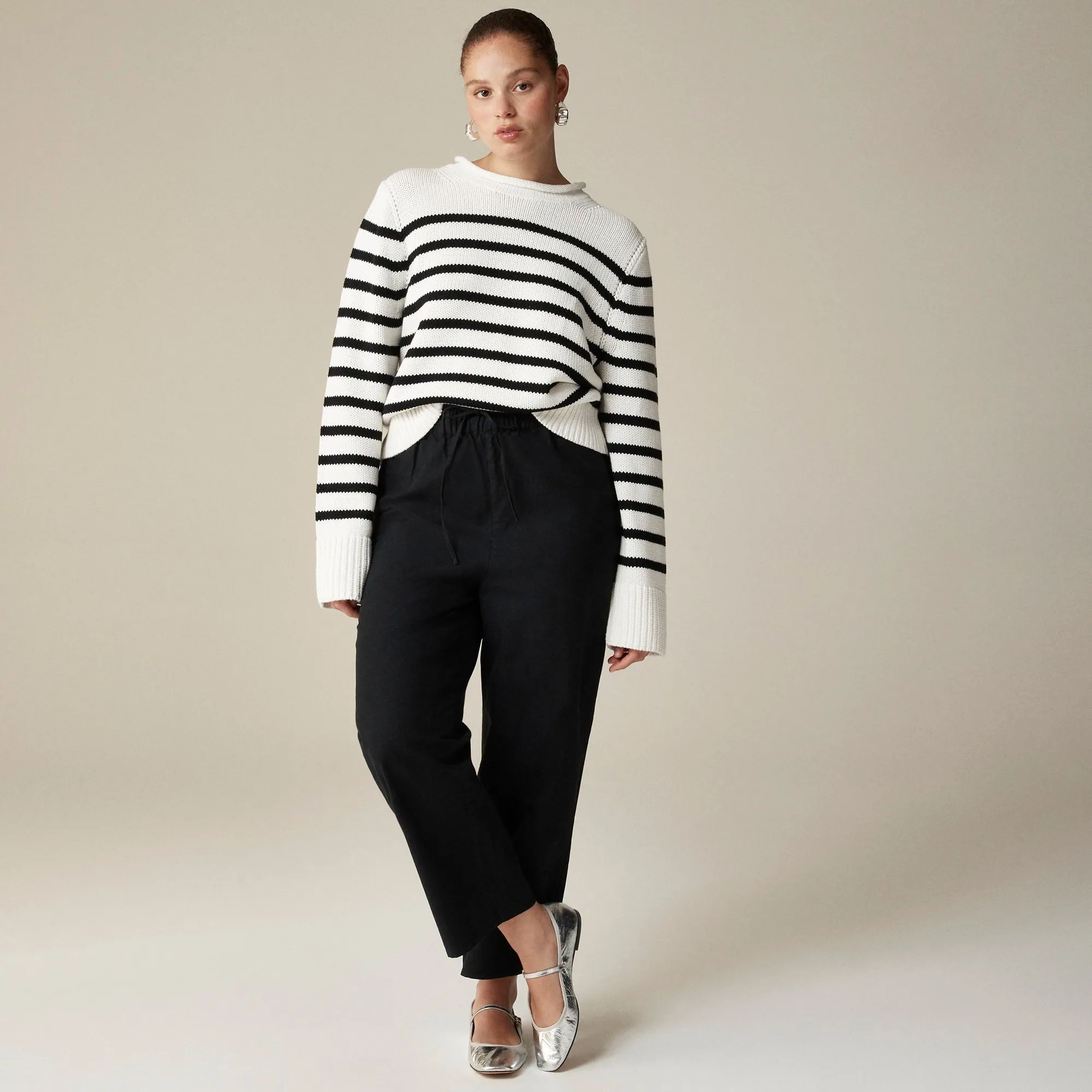 Heritage cotton Rollneck™ sweater in stripe