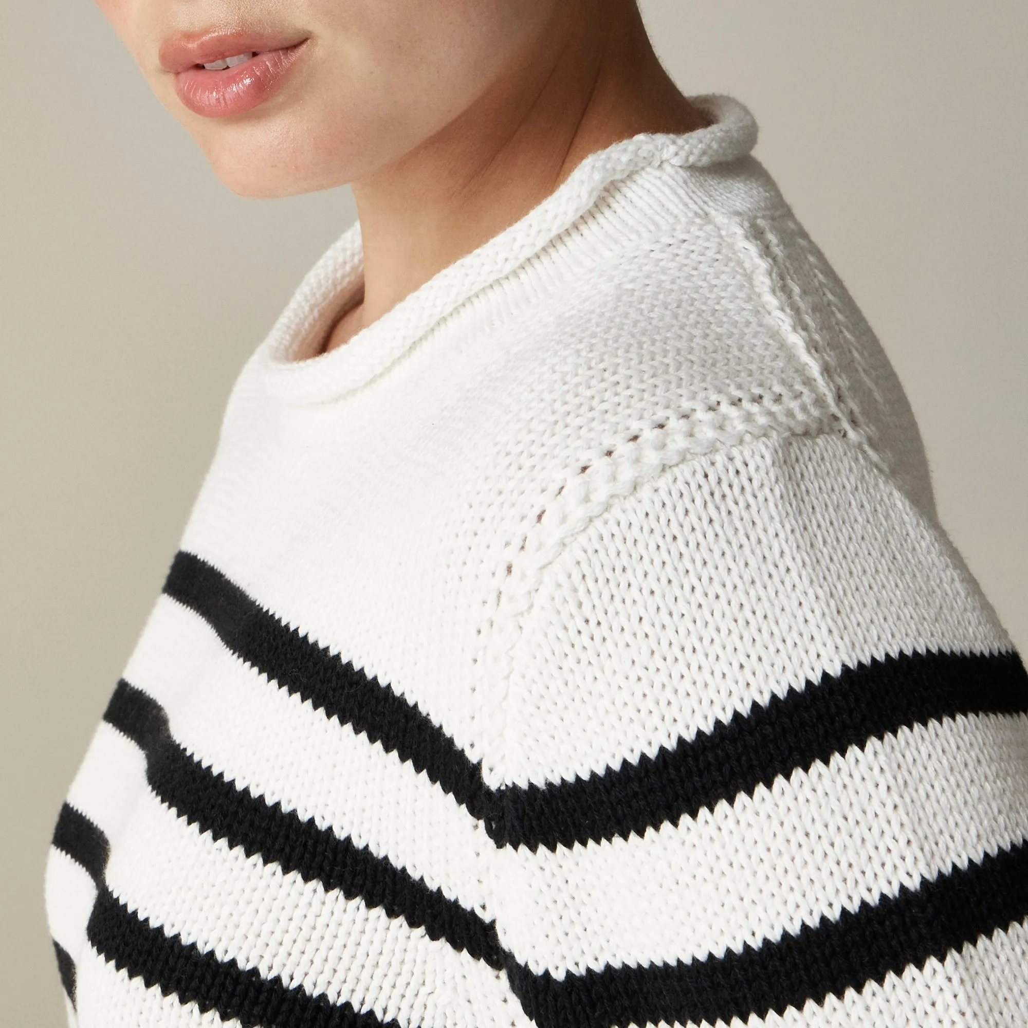 Heritage cotton Rollneck™ sweater in stripe