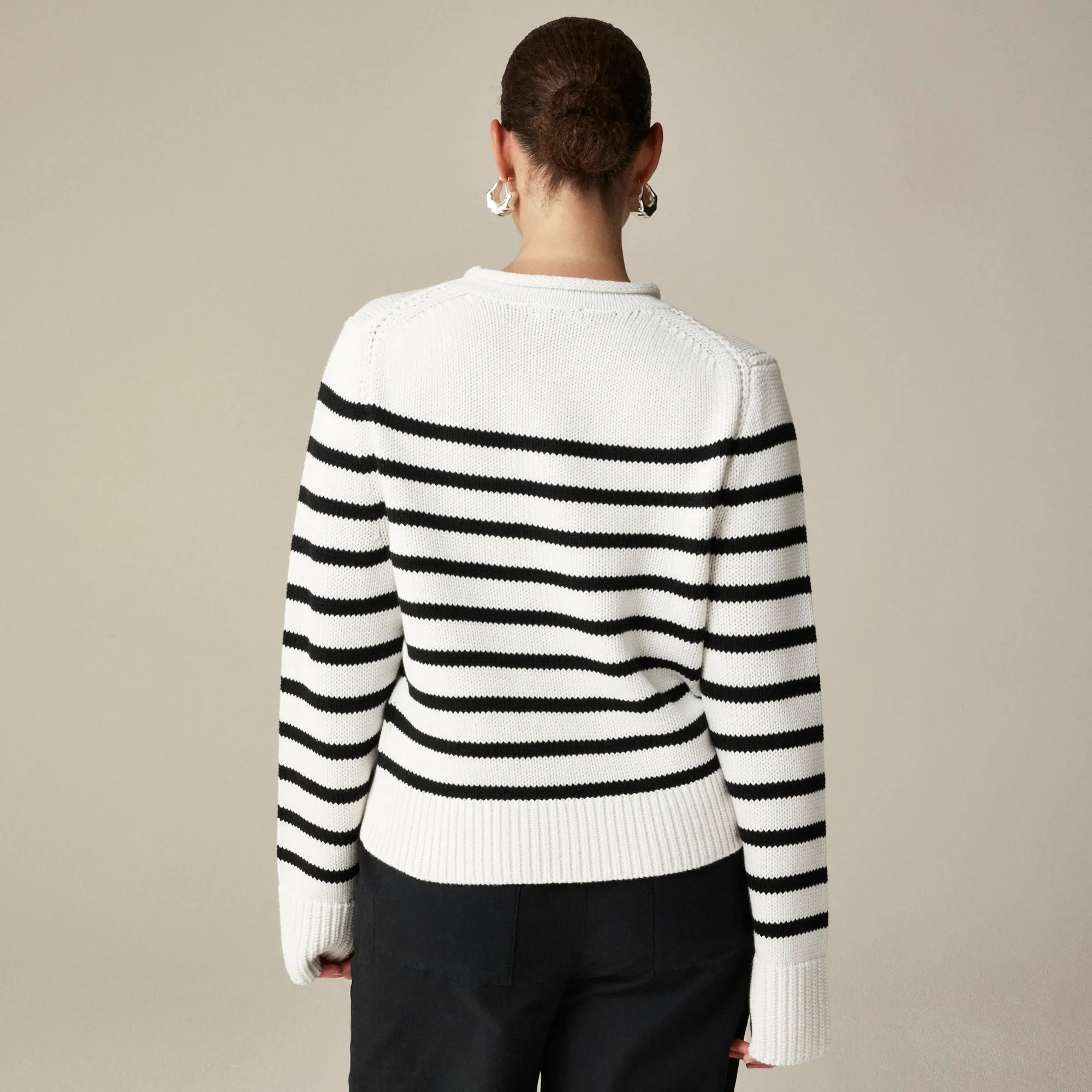 Heritage cotton Rollneck™ sweater in stripe