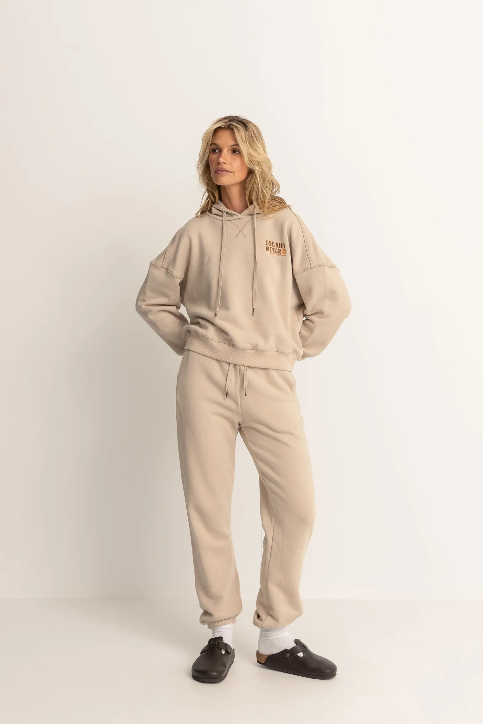 Island Hour Track Pant Ecru