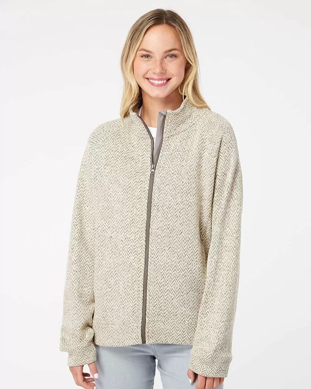 J America 8716 Women's Traverse Full-Zip Sweatshirt SKU: 8716